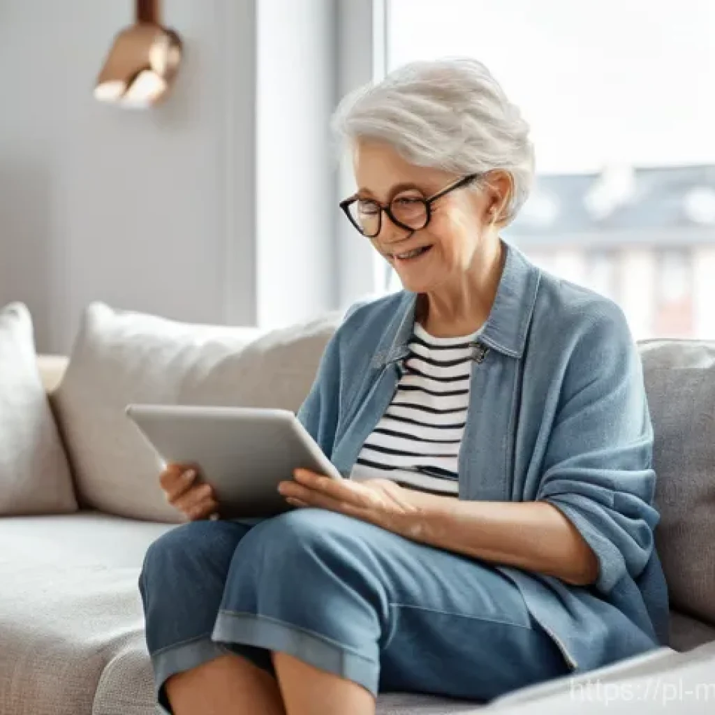 원격의료 서비스의 피어 지원 프로그램 - **Prompt:** A cozy and brightly lit living room in a modern Polish apartment. A woman, aged 30s, wit...