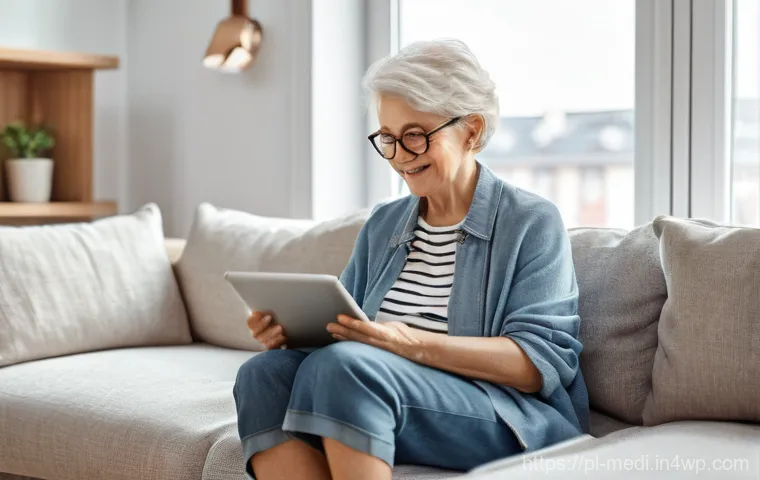 원격의료 서비스의 피어 지원 프로그램 - **Prompt:** A cozy and brightly lit living room in a modern Polish apartment. A woman, aged 30s, wit...